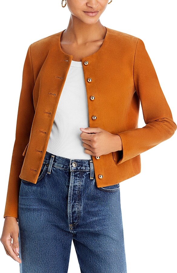 Derek Lam 10 Crosby Freddie Collarless Leather Jacket ShopStyle