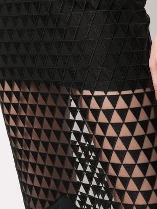 David Koma Geometric-Pattern Strapless Dress