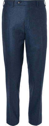 Canali Storm-blue Slim-fit Wool-flannel Suit Trousers - Blue