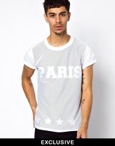 Thumbnail for your product : Reclaimed Vintage T-Shirt with Paris Print and Airtex Overlay