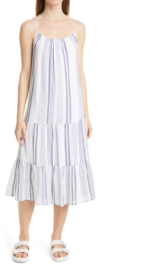 Rails Adora Stripe Linen Blend Midi Dress - ShopStyle