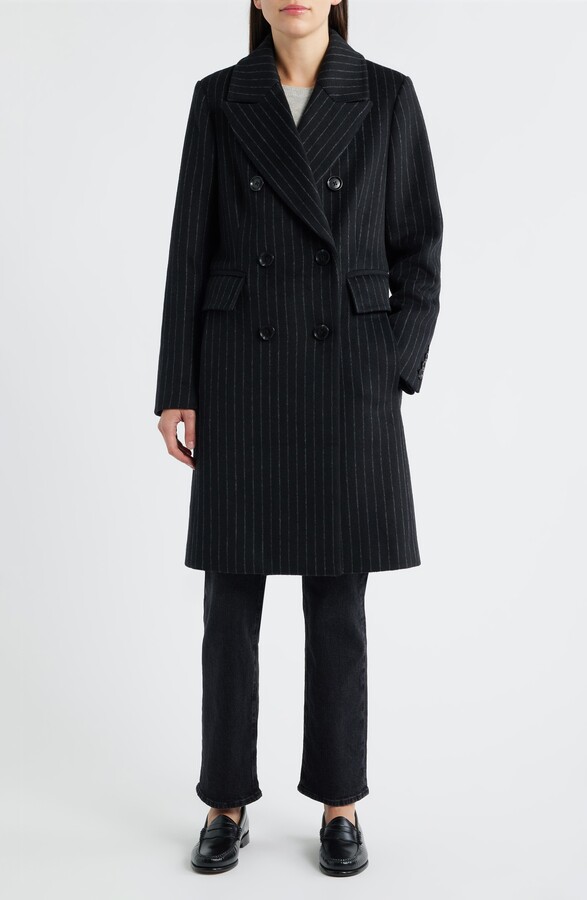 London Fog Heritage Pinstripe Double Breasted Coat