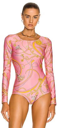 Emilio Pucci Long Sleeve Bodysuit in Pink - ShopStyle