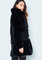 Thumbnail for your product : Missy Empire Florence Black Faux Fur Shaggy Detail Coat