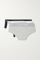 Thumbnail for your product : Calvin Klein Underwear Body Set Of Three Stretch-cotton Jersey Thongs - Gray - small