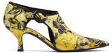 Thumbnail for your product : Erdem Marguerite Floral Jacquard Pumps - Womens - Black Yellow