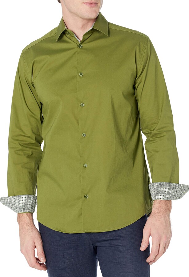 Xswsy XG Mens Long Sleeve Dress Shirts Lightweight Contrast Color Button Down Shirt 