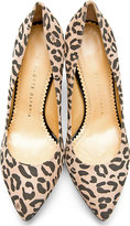 Thumbnail for your product : Charlotte Olympia Beige Leopard Print Debbie Pumps