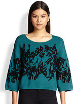 Thumbnail for your product : Tibi Cropped Textured-Pattern Sweater