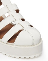 Thumbnail for your product : Shellys Kaplow White Leather Gladiator Heeled Sandals