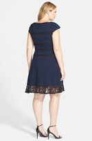 Thumbnail for your product : Adrianna Papell Lace Detail Fit & Flare Dress (Plus Size)