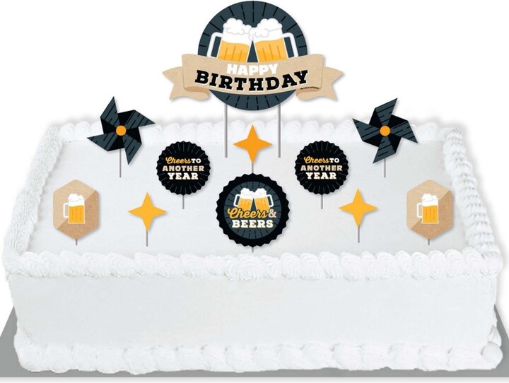Big Dot Of Happiness Cheers & Beers Happy Birthday Cake Decorating