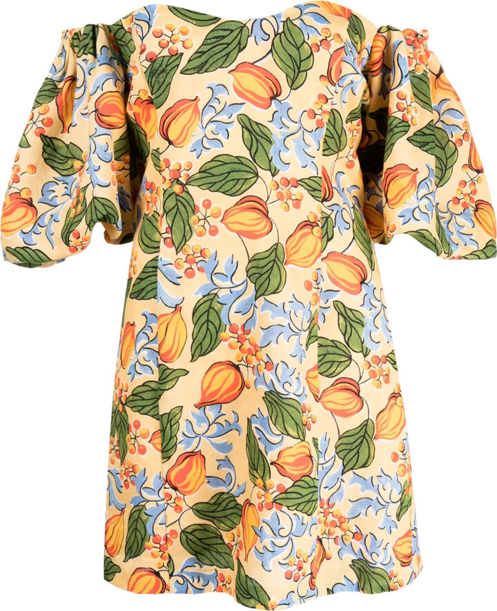 Rhode Resort Dali floral-print off-shoulder minidress