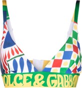 Graphic-Print Technical-Jersey Bralet 