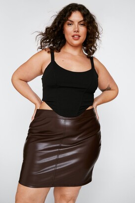 Nasty Gal Plus Size Faux Leather Pelmet Mini Skirt - ShopStyle