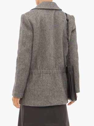 Tibi Double-breasted Brushed Wool-blend Jacket - Grey