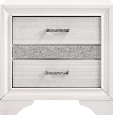 Latitude Run 2 Nightstand In White With Hidden Jewel Place For Bedroom - Contemporary Secret Area & 2 Drawers