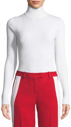 Michael Kors Collection Long-Sleeve Zip-Back Turtleneck Sweater