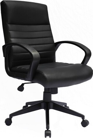 Boss Office Products BossOfficeProductsRibbedBackTaskChairBlack:ErgonomicwithLumbarSupport,AdjustableHeight&FixedArms