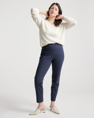 Quince Women's Ultra-stretch Ponte Straight Leg Pants In Navy