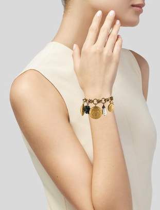 Dolce & Gabbana Crystal & Faux Pearl Charm Bracelet