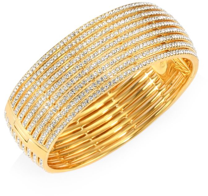 Adriana Orsini Crystal-Striped Hinge Bangle - ShopStyle Bracelets