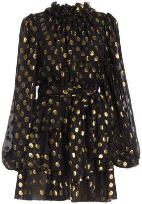 Dolce & Gabbana Chiffon Fil Coupe Polka Dot Mini Dress