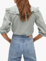 Thumbnail for your product : MANGO Babydoll Gingham Collared Top