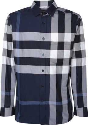 Men's Burberry Cotton Classic Long Sleeves Shirt Blue 39911601 US XXL