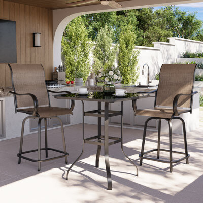 Wade Logan Bhairavi Square 2 - Person Patio Long Bar Height Dining Set