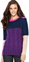 Thumbnail for your product : Love Label Colour Block Cable Knit Jumper