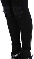 Thumbnail for your product : Amiri Leather Patch Biker Black Jeans