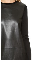 Thumbnail for your product : Vince Leather Panel Dress