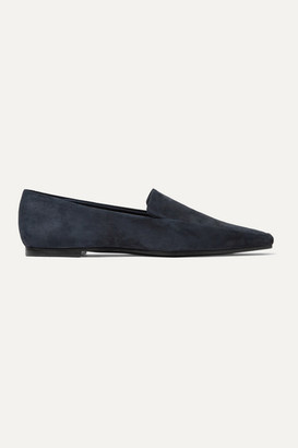 The Row Minimal Suede Loafers - Navy