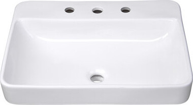 Aquaterior White Porcelain Rectangular Vessel Bathroom Sink