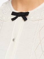 Thumbnail for your product : Miu Miu Lace-Collar Cropped Cardigan