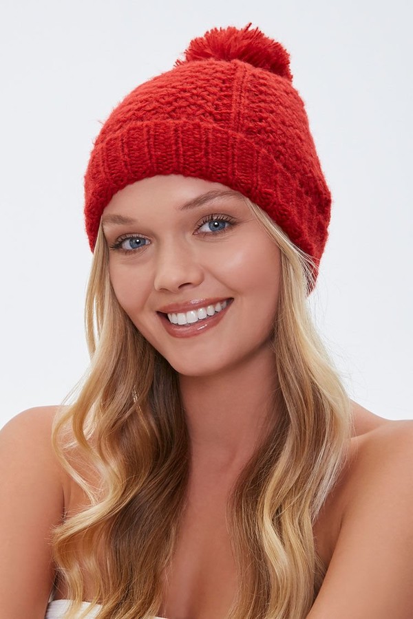 Red Pom Pom Hat Shop The World S Largest Collection Of Fashion Shopstyle