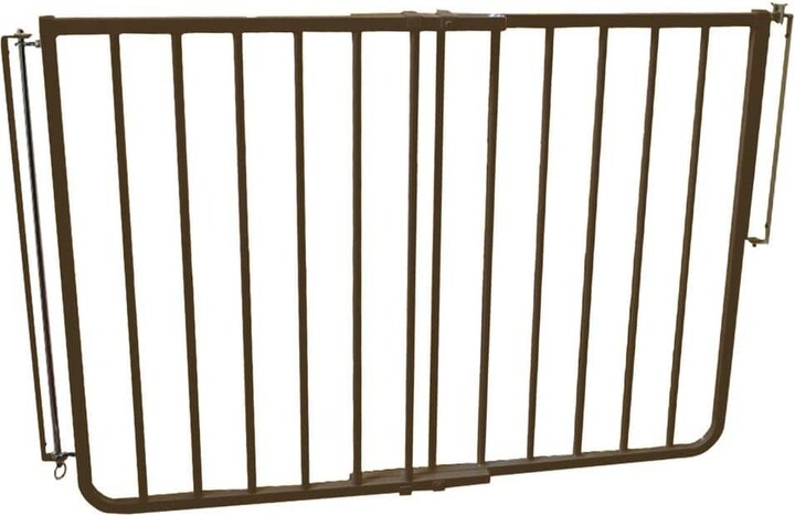 30 in. H x 27 in. to 42.5 in. W x 2 in. D Stairway Special Outdoor Safety Gate in Brown