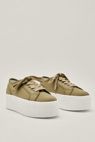Thumbnail for your product : Nasty Gal Womens Canvas Lace Up Flatform Sneakers