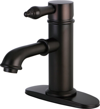 Kingston Brass Paris Single-Handle 1-Hole Deck Mount Bathroom Faucet with Brass Pop-Up