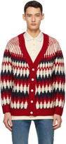 Thumbnail for your product : Gucci Red Wool Jacquard Zigzag Cardigan