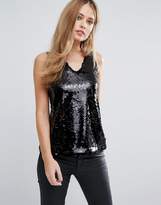 Thumbnail for your product : Warehouse Disc Sequin V Neck Top