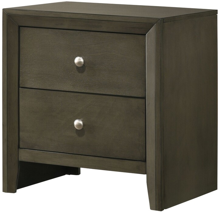 TOSWIN Modern Natural Solid Wood Bedroom Nightstand, Locker & Two