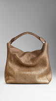 Thumbnail for your product : Burberry Medium Metallic Leather Hobo Bag