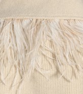 Thumbnail for your product : Alanui Feather-trimmed wool and cashmere cardigan