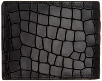 Giuseppe Zanotti Black Croc-Embossed Zayn Wallet