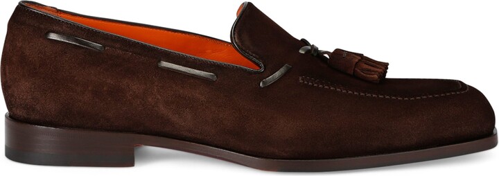 Santoni Suede Blake Tassel Loafers