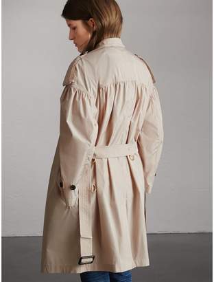 Burberry Lightweight Ruched Coat , Size: 04, Pink