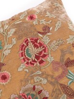 Thumbnail for your product : Anke Drechsel Floral-Embroidered Silk-Velvet Cushion