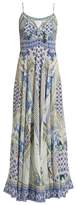 Thumbnail for your product : Camilla Salvador Summer Print Tie Front Silk Dress - Womens - Blue Multi
